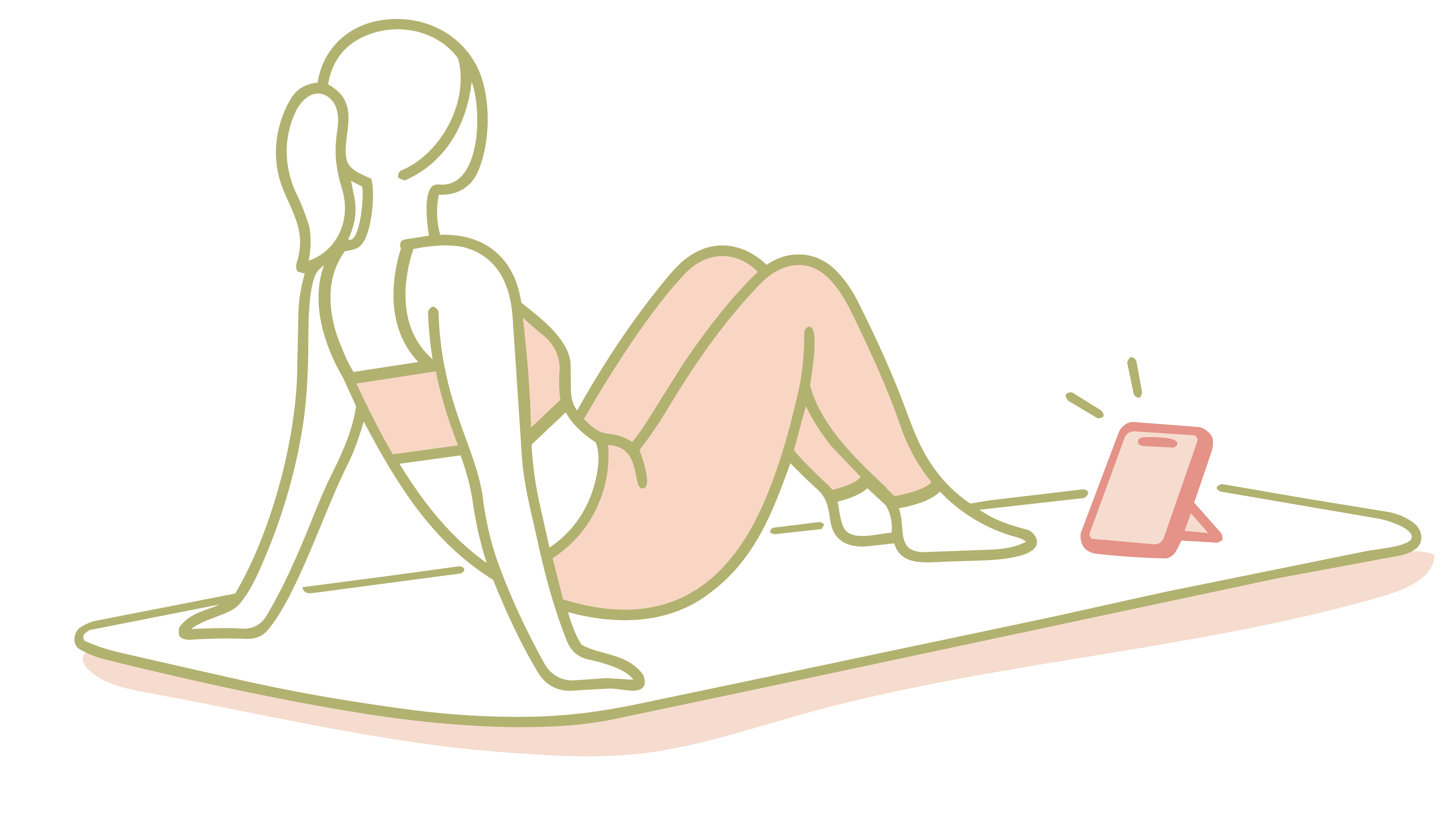 A minimal Pilates illustration in the Spring Load palette